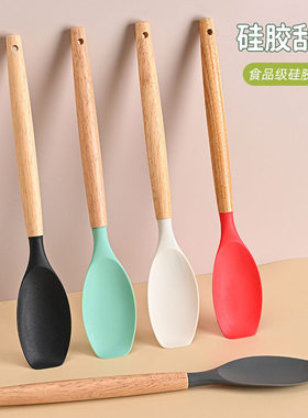 硅胶铲锅铲家用炒菜铲子不粘锅食品级耐高温木柄硅胶铲勺套装厨房