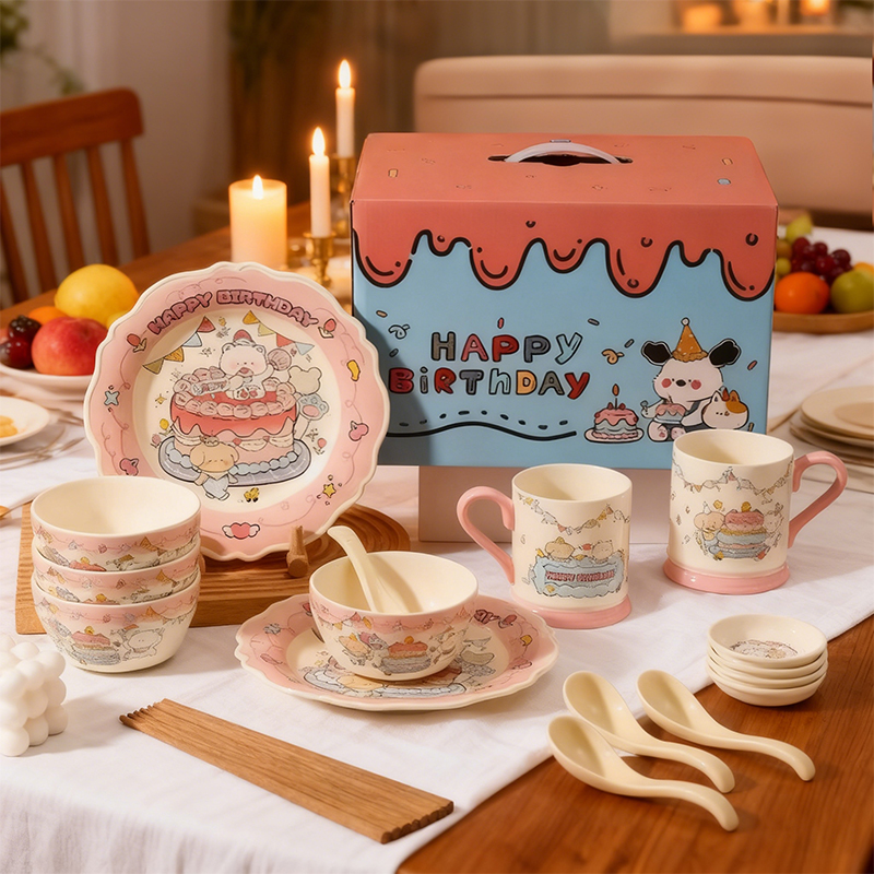 生日礼物送礼高颜值卡通餐具套装家用碗盘碟送女生节日礼盒伴手礼