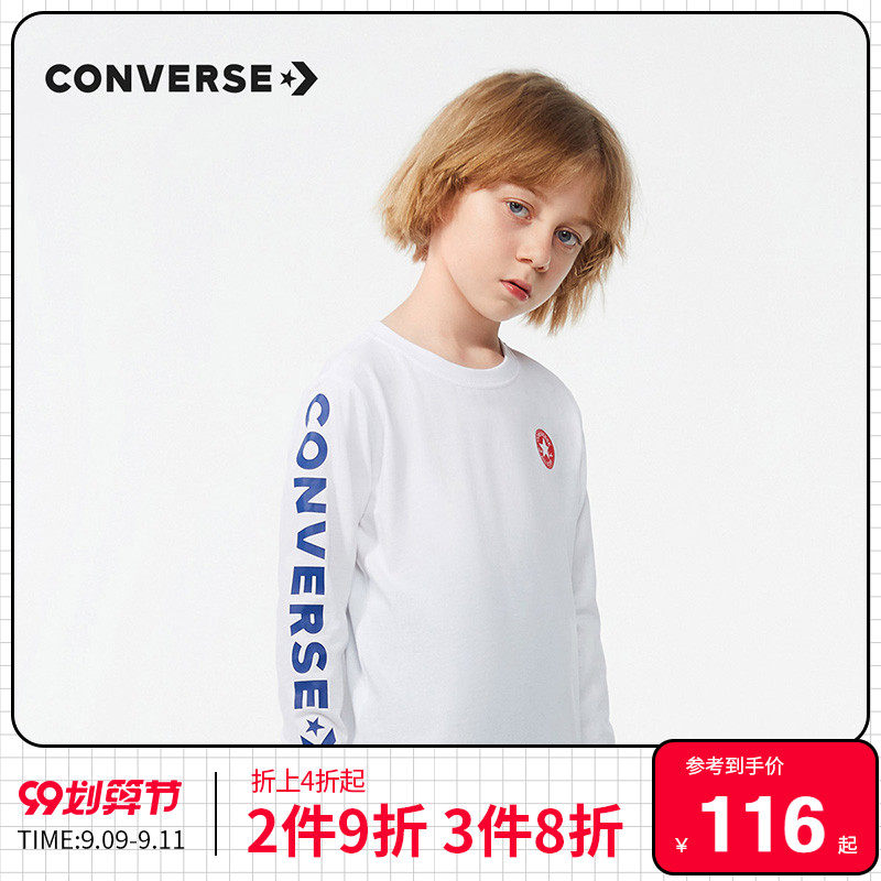 Converse匡威童装男童圆领纯棉儿童长袖T恤CV2012153PS-002
