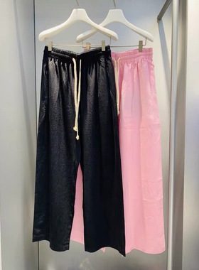 MQ｜MACQNF65299春夏2024高品质抽绳松紧腰显瘦休闲舒适直筒阔腿