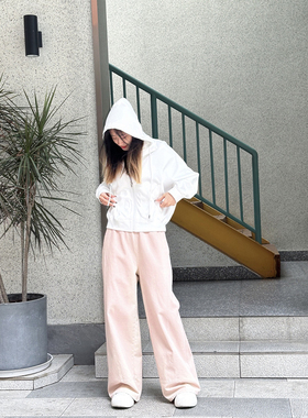 MQ｜MACQNF21992新春2024时尚宽松休闲百搭松紧腰抽绳直筒阔腿裤