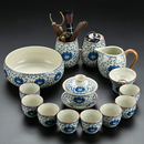 汝窑青花功夫茶具提梁壶茶杯整套泡茶器陶瓷三才盖碗家用茶具组合