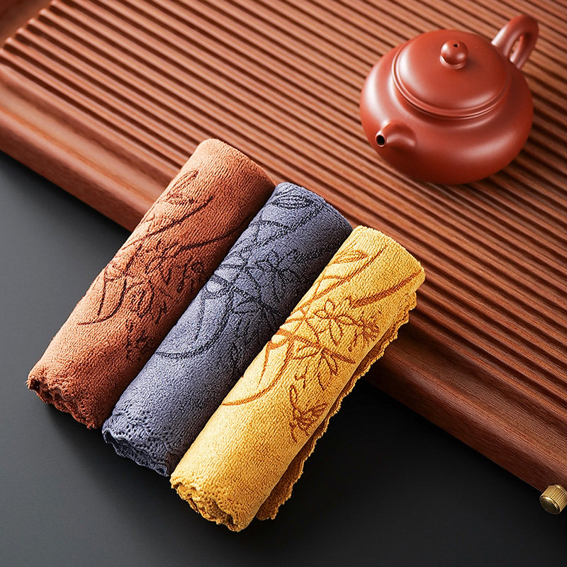 强吸水茶韵茶巾茶桌茶渣抹布棉质桌面擦巾隔热布垫功夫茶具零配件
