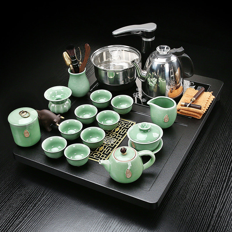 整套茶具2025新款全自动茶盘烧水壶一体式功夫茶具一整套家用套装