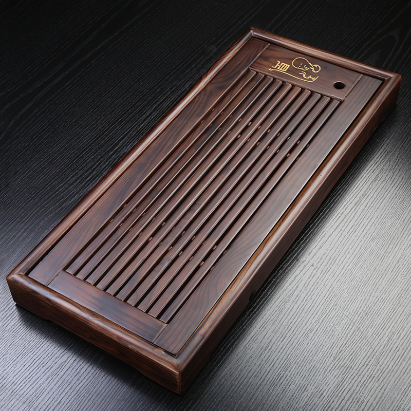 实木不锈钢蓄水盘双用茶盘