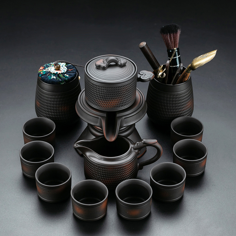 紫砂陶如意跳刀石磨自动泡茶器