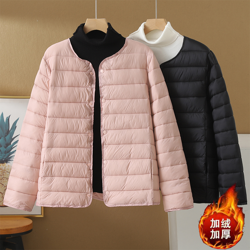 文艺冬季百搭气质轻薄棉服短款上衣保暖叠穿内搭打底小款外套
