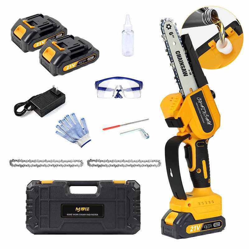 无刷链锯手持锂电锯高枝锯充电式迷你修枝锯6寸8寸电链锯,五金/工具,电链锯,淘宝优惠券,粉丝福利购,淘宝优惠卷