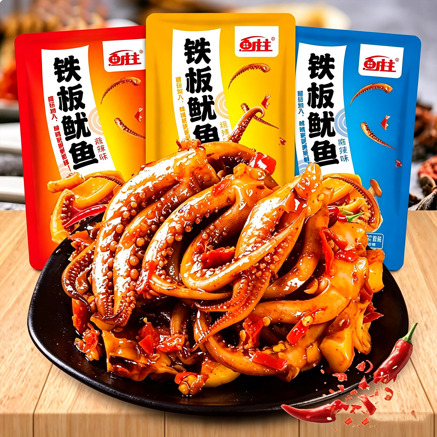 香辣鱿鱼丝零食铁板鱿鱼须麻辣小吃海鲜办公室零食熟食即食批发