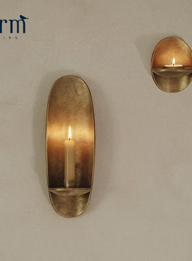 丹麦进口Ferm Living Agapé黄铜壁挂烛台复古家居创意装饰壁灯