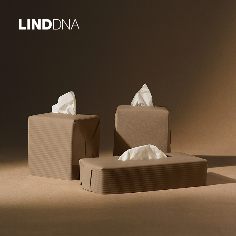 丹麦Lind Dna方形折叠式纸巾盒皮革纸巾收纳盒客厅卫生间抽纸盒