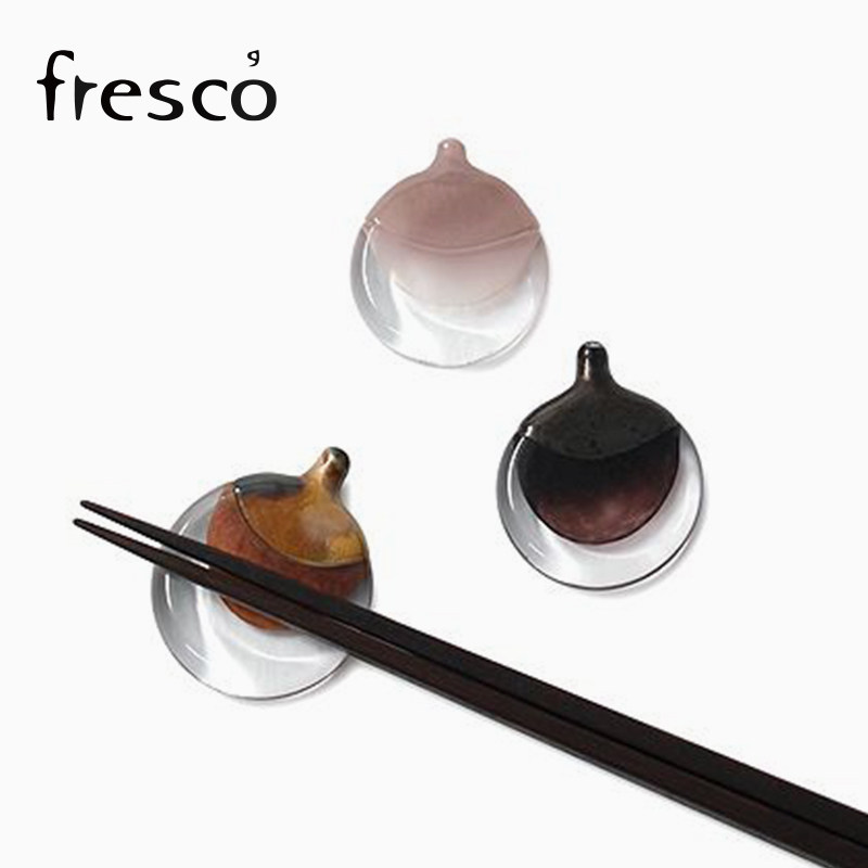 日本Fresco作家款水滴形玻璃筷托图片