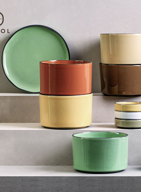 法国Revol 彩色陶瓷沙拉碗 深汤碗家用吃饭碗单个甜品碗 烤碗烤箱
