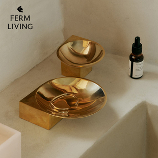 丹麦Ferm Santany黄铜收纳托盘钥匙玄关置物盘手饰盘 Living