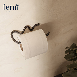 丹麦Ferm 卷纸架北欧风手工黄铜纸巾座 Living创意厨房纸巾架立式
