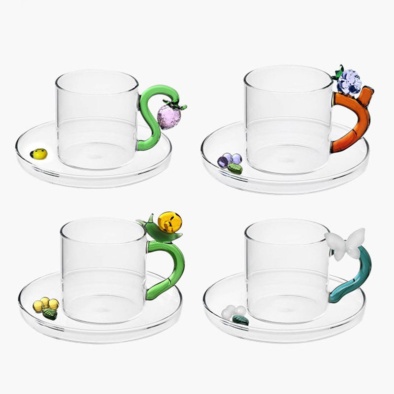 玻璃咖啡杯碟玻璃杯套装