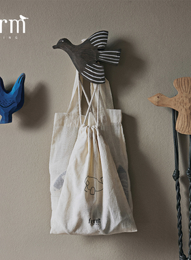 丹麦Ferm Living实木小鸟挂钩墙面装饰衣钩手工创意儿童房北欧
