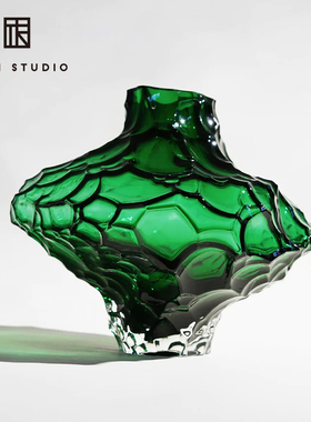 丹麦Hein Studio侘寂风玻璃花瓶不规则透明水养插花瓶 日式花器