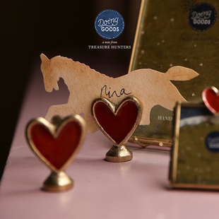 荷兰Doing Goods黄铜桌牌夹子桌面立牌卡片夹便签夹子名片展示架