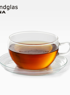 德国Trendglas Jena玻璃泡茶杯耐高温咖啡杯碟套装牛奶杯拉花杯