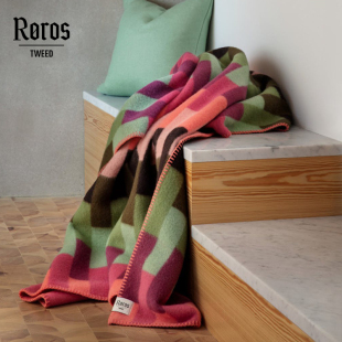 挪威Roros Tweed进口纯羊毛毯 沙发床盖毯披肩秋冬午睡毯双面撞色