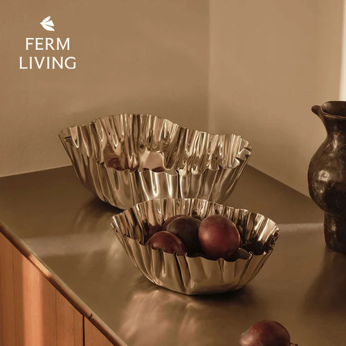 镜面不锈钢水果碗装饰器皿摆件