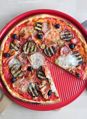 法国进口Emile Henry陶瓷圆形披萨烤盘条纹pizza 烤箱烘焙盘模具