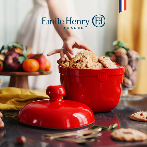 法国Emile Henry陶瓷饼干罐密封大容量糖果零食储物罐家用摆件