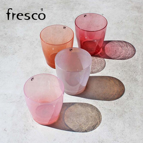 日本Fresco彩色玻璃杯子设计款小众水杯家用果汁杯创意礼物