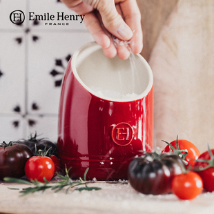 法国Emile 厨房敞口食盐撒盐罐调料罐子 Henry进口调味罐陶瓷盐罐