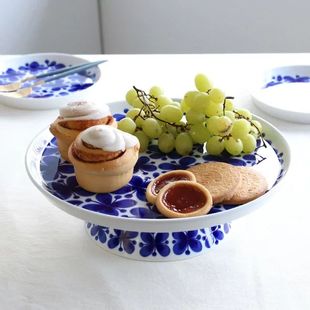 瑞典Rorstrand碗盘餐具高脚蛋糕托盘水果盘家用陶瓷餐盘 清仓