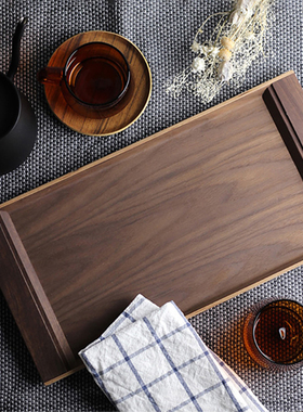 日本Kinto木质托盘长方形 茶具茶杯收纳盘家用水杯咖啡器具托盘