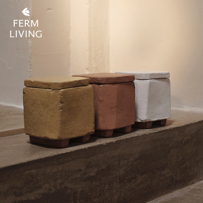 丹麦Ferm Living Kurinu香薰蜡烛赤土陶器卧室内香氛家居摆件
