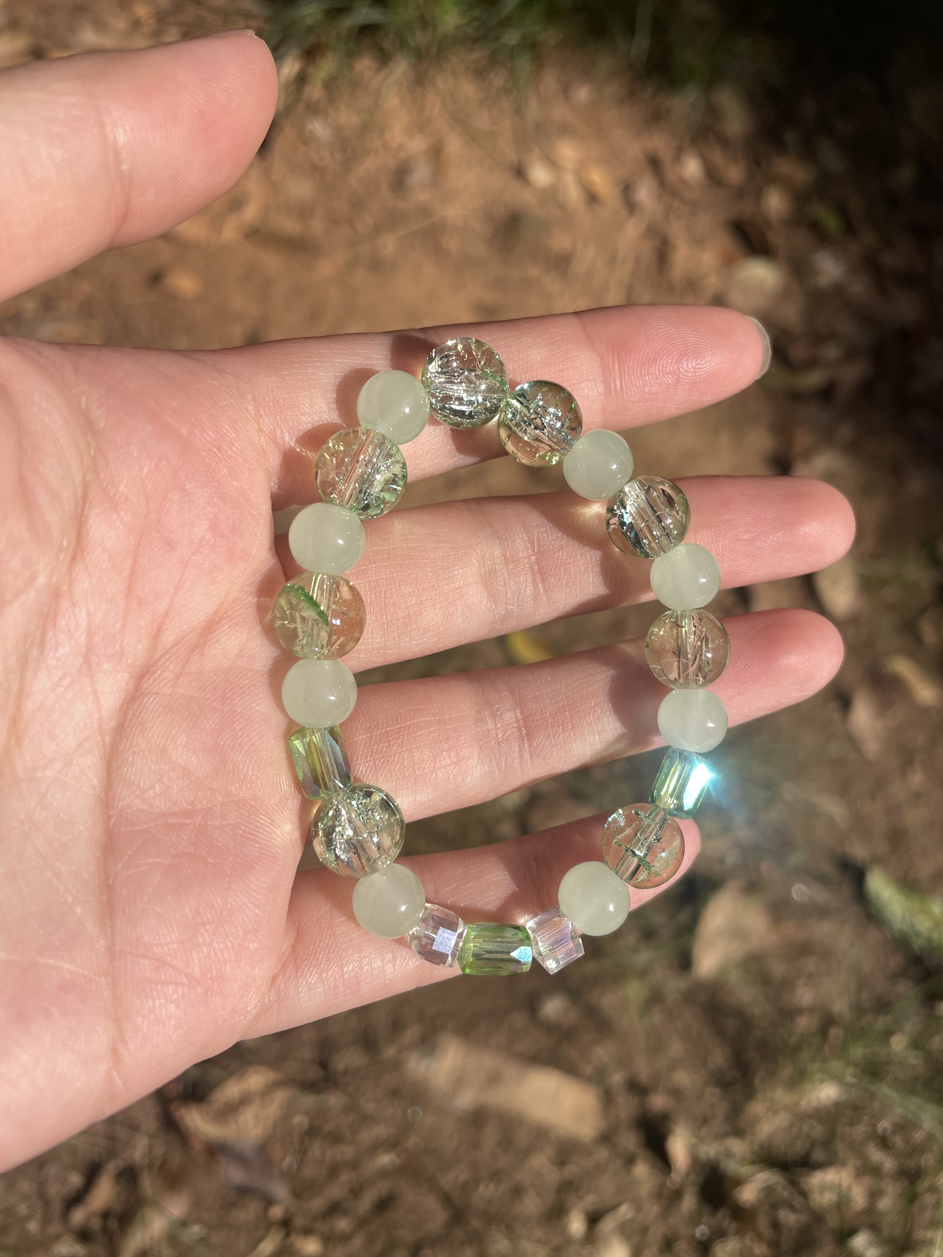 青翠欲滴 森林色系琉璃手链女款轻奢ins风原创设计百搭送礼8mm珠