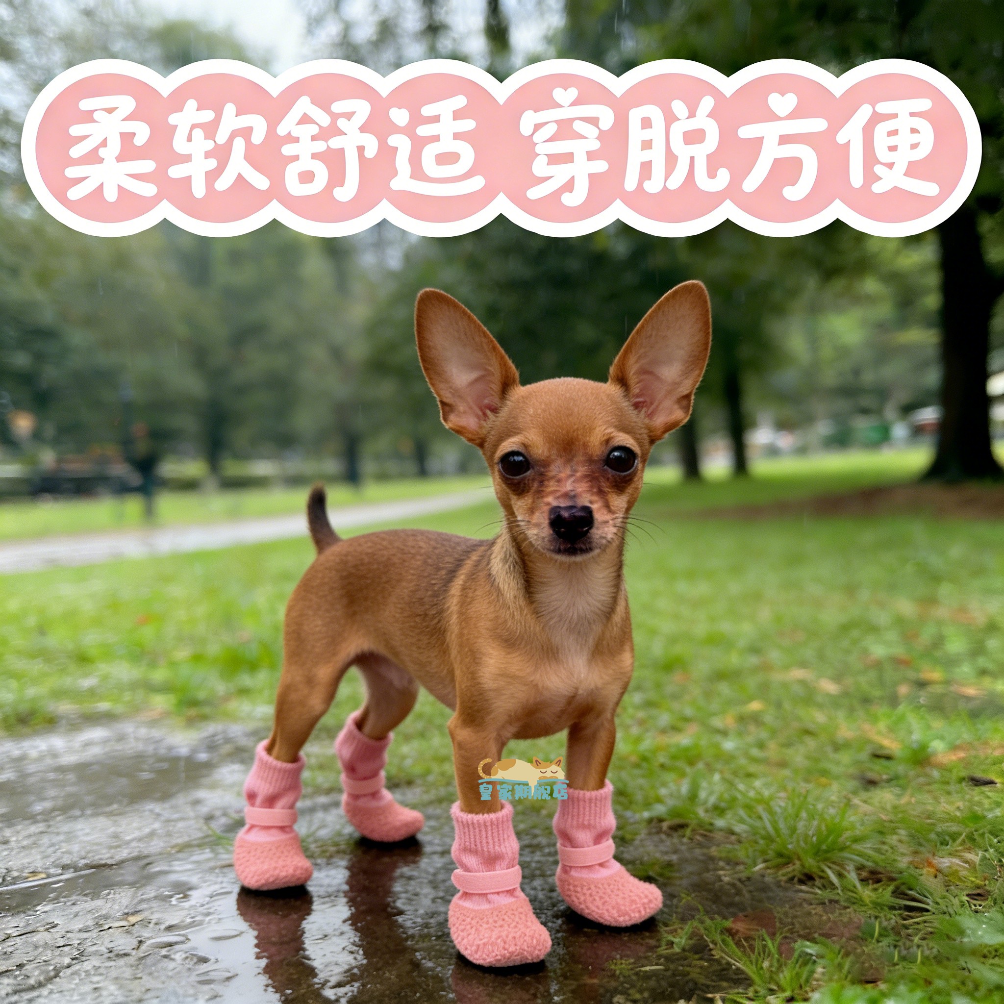 小鹿犬专用鞋子冬季甩不掉狗狗软底鞋宠物狗鞋小型犬小狗防脏脚套