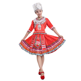 苗族演出服装女文山少数民族舞蹈服云南贵州2026瑶壮彝族服饰套装