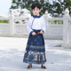 2026新款 马面裙男女童书童秋季 汉服日常儿童套装 唐装 中国风 春秋款