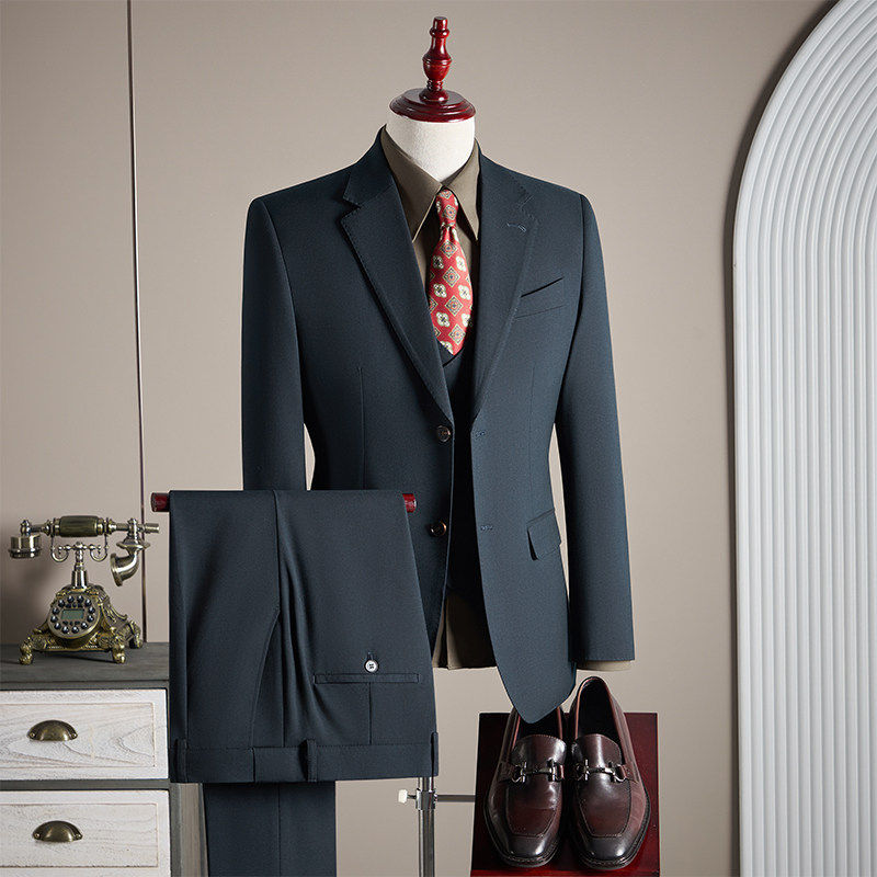 御绅高端莱赛尔羊毛西服套装男正装新郎结婚订婚宴会婚礼西服礼服