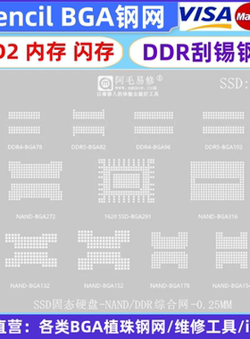 阿毛易修SSD2固态硬盘/植锡钢网/BGA291/BGA272/316/154/178/152