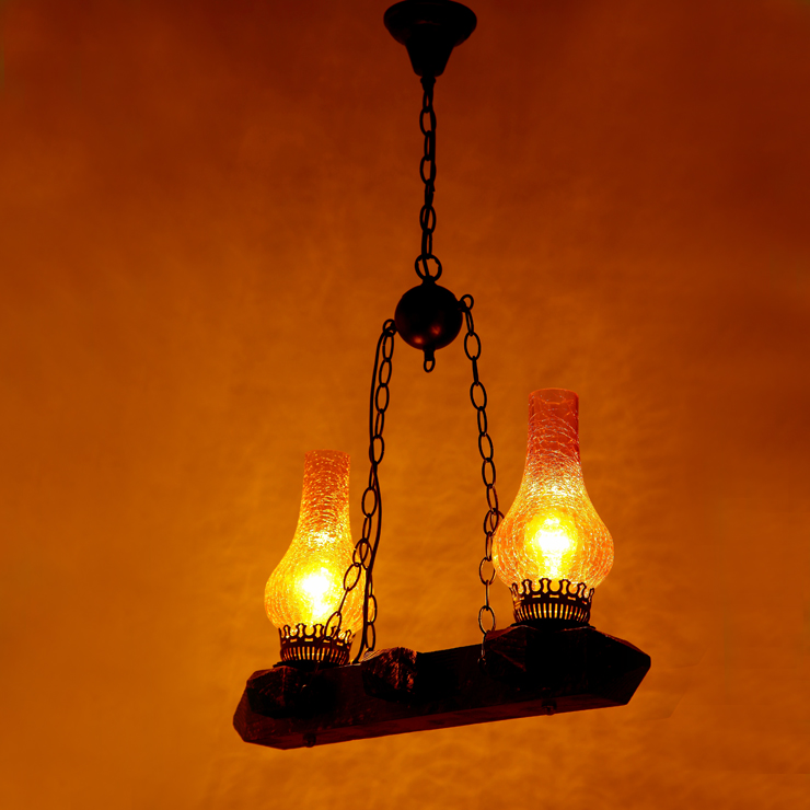 中式复古实木吊灯美式乡村酒吧灯个性创意餐厅灯简约茶馆书房灯具