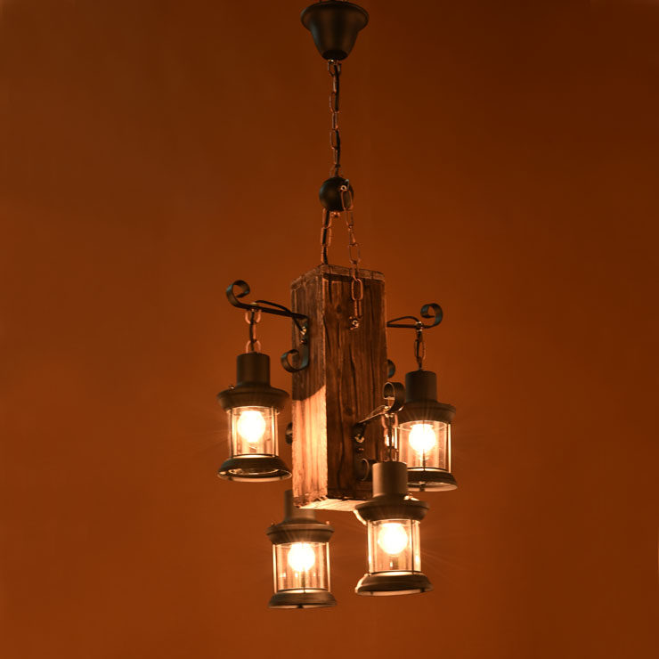 美式乡村复古实木个性创意怀旧酒吧loft网伽咖啡厅仿古服装店吊灯