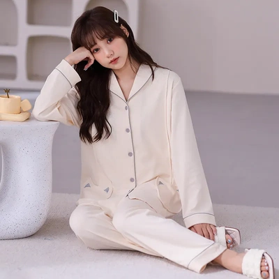 月子服春秋棉质产后孕妇产妇睡衣女产前后侧开口哺乳家居服喂奶衣