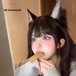 小猫探头猫耳发箍猫咪cos耳朵毛绒发饰可爱发卡lolitaKC头箍发饰