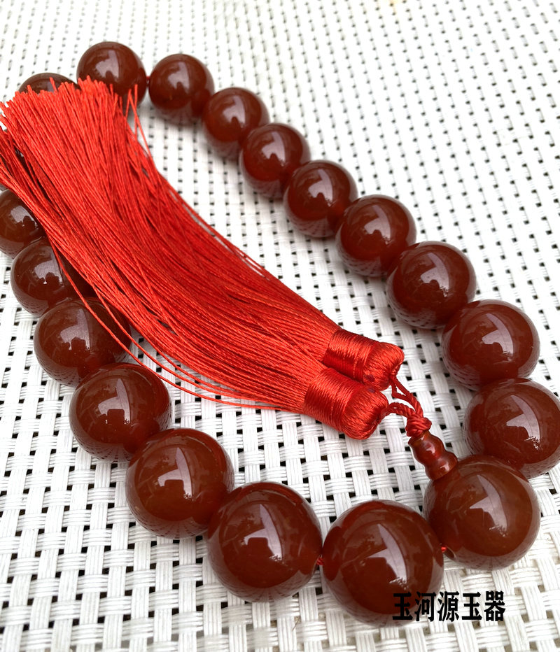 正品大号天然红玛瑙车挂佛珠吊坠玉髓圆珠子念珠车挂饰品包邮