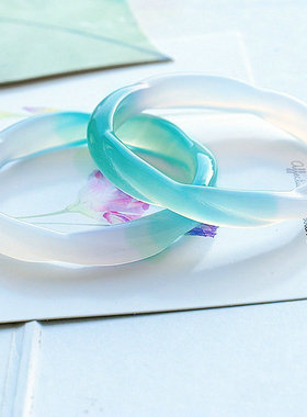 民族风女款绿玛瑙半山半水手镯