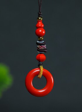 高含量朱砂平安环吊坠男女款