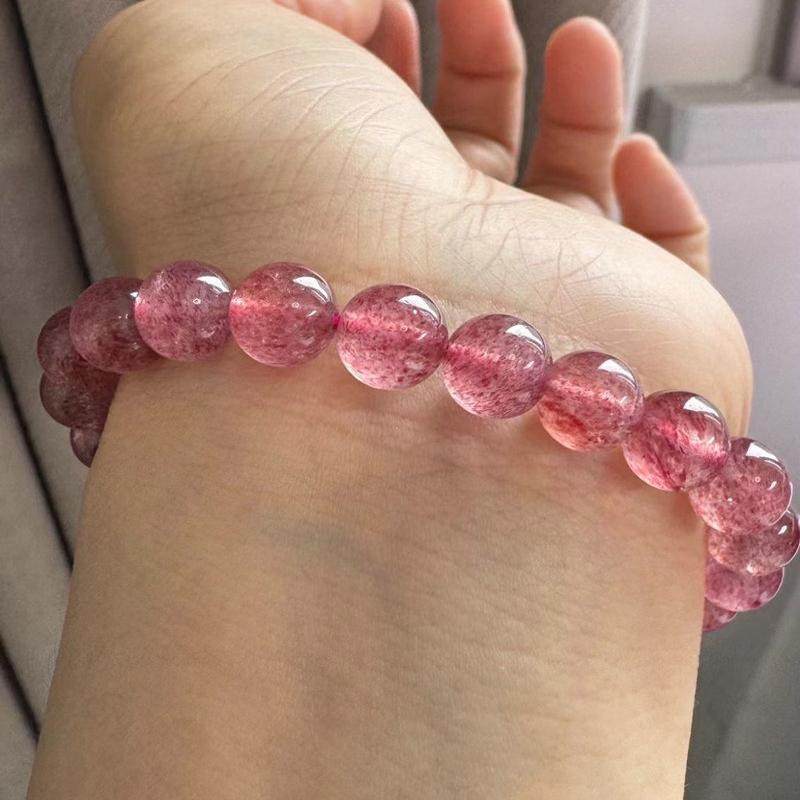 草莓晶手链女生矿物手饰旺桃花粉水晶情人节礼物旺姻缘手串矿物,饰品/流行首饰/时尚饰品新,手饰/手串,淘宝优惠券,粉丝福利购,淘宝优惠卷