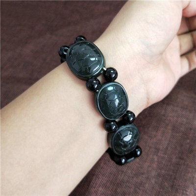 天然青玉玉手串长寿龟壳手链