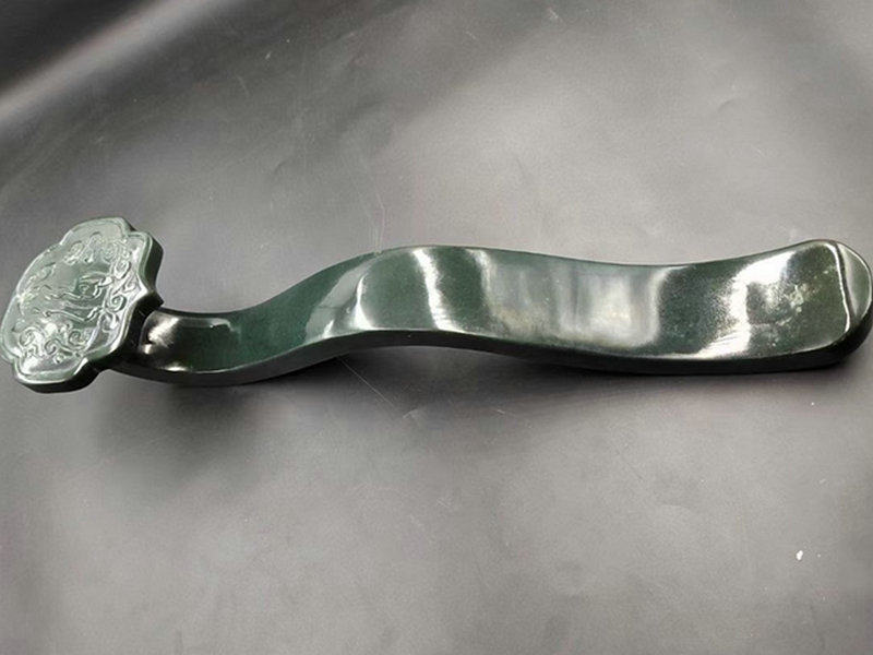 天然新疆和田玉且末料青玉样样如意苏工摆设文房小摆件包邮