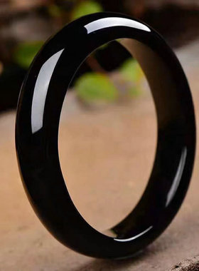 实物拍巴西水晶玉石女款黑玛瑙